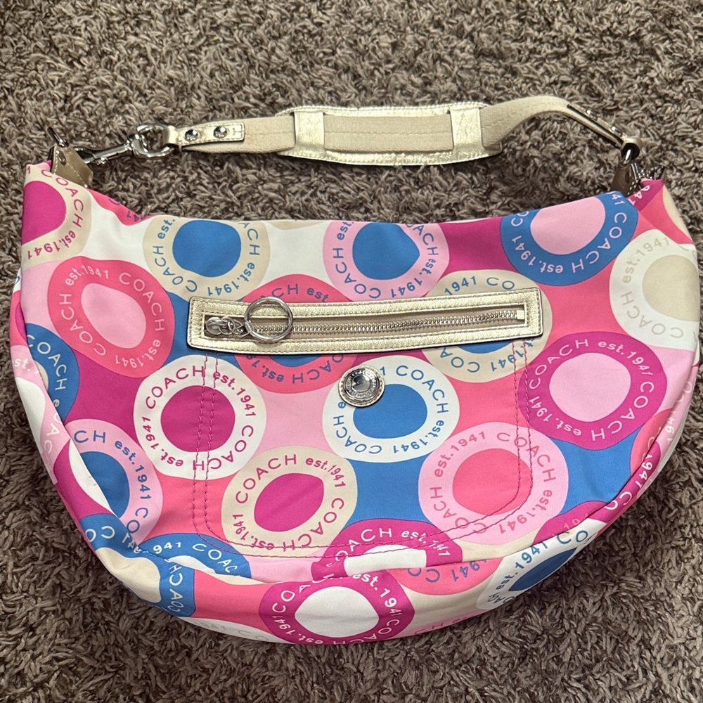 Coach Pink and Blue Hobo Bag - Picture 8 of 8